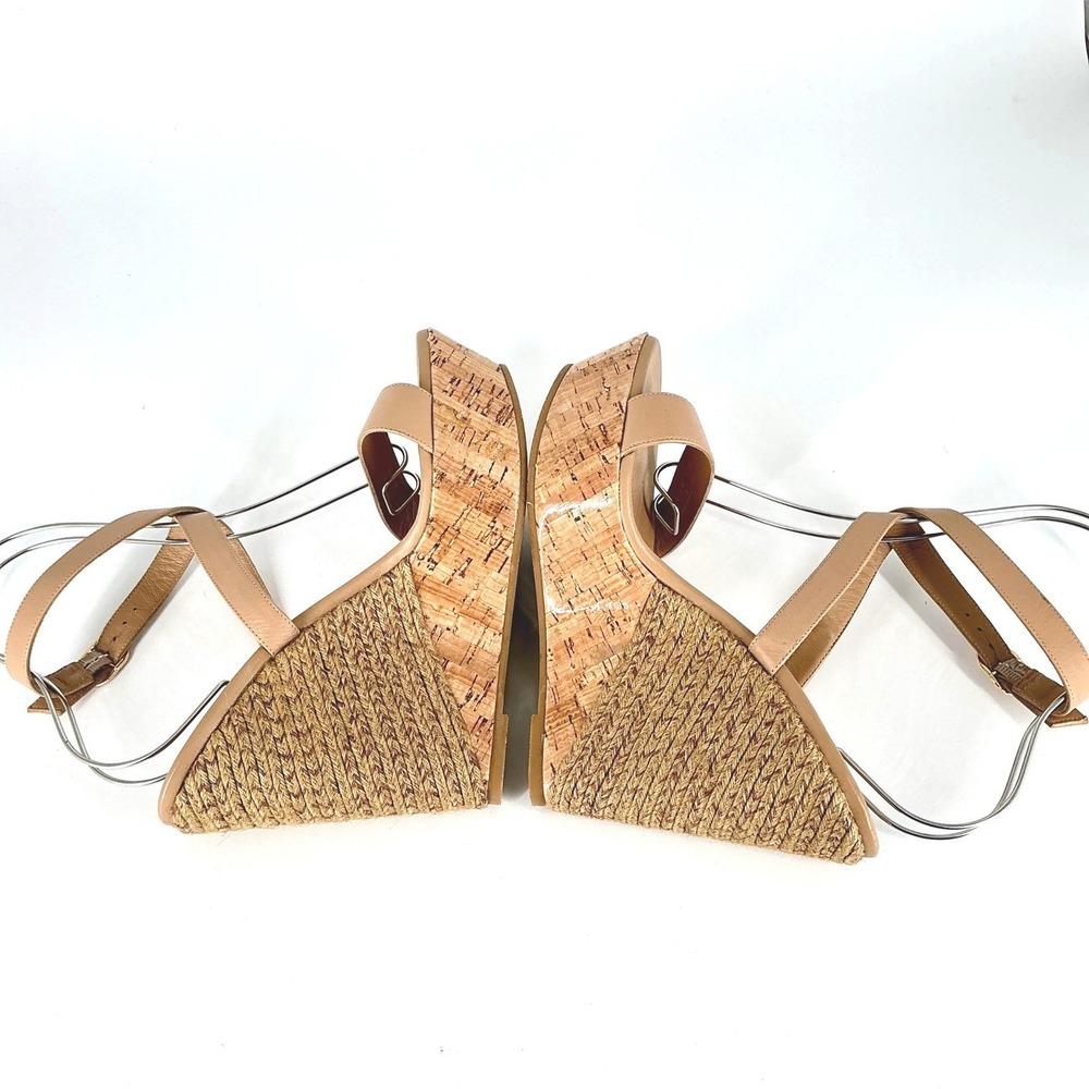 Stuart Weitzman Size 10 Tan Leather Espadrille‎ Wedge Platform Sandals NEW $495 - Picture 11 of 12